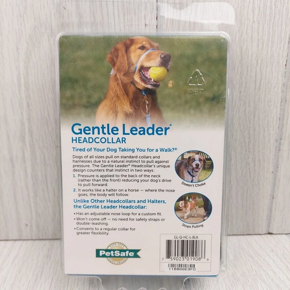 PetSafe Gentle Leader Headcollar Dog Large Black No Pull Nylon Training Harness